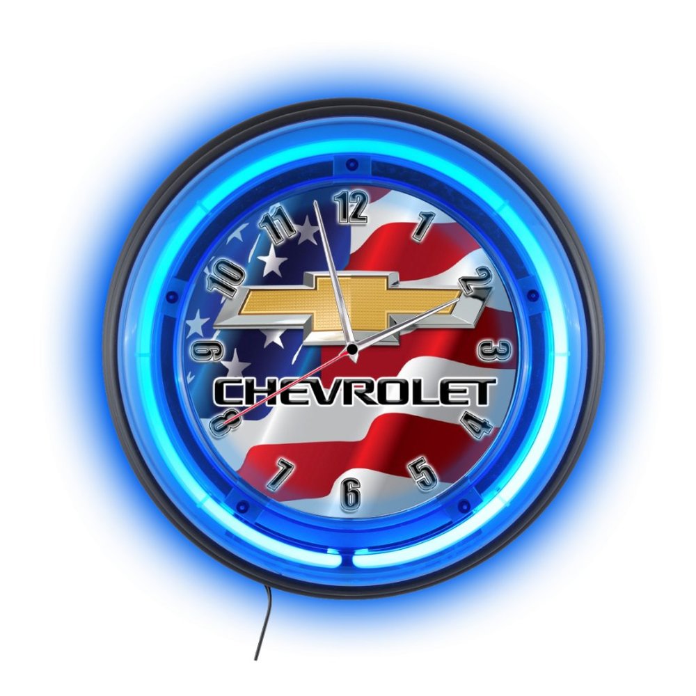Chevrolet Logo NEON CLOCK NEW